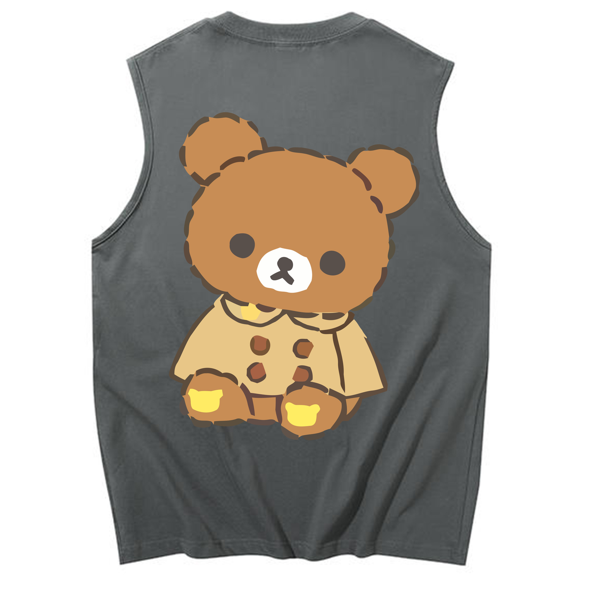 （画像用） リラックマ リラックマ キイロイトリ Rilakkuma Korilakkuma Kiiroitori コットン100％タンクトップ（背面プリント）